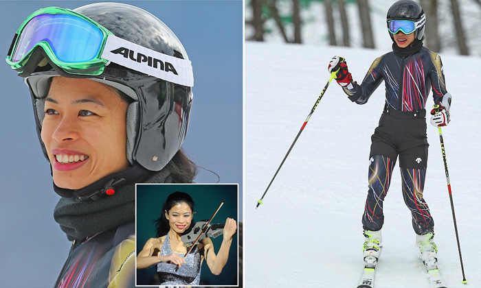 Olympic skier Vanessa-Mae  is also a concert violinist. Photo courtesy of Fox News  (Photo by Clive Rose/Getty Images)