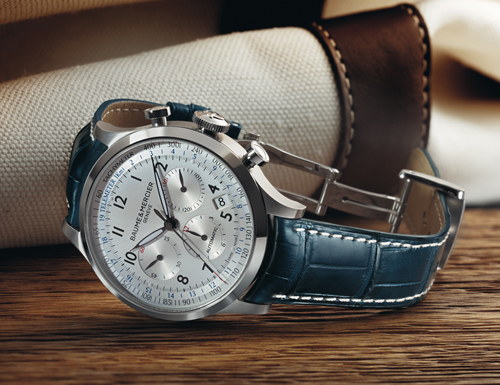 The Capeland Chronograph houses a La Joux Perret mechanical caliber. 