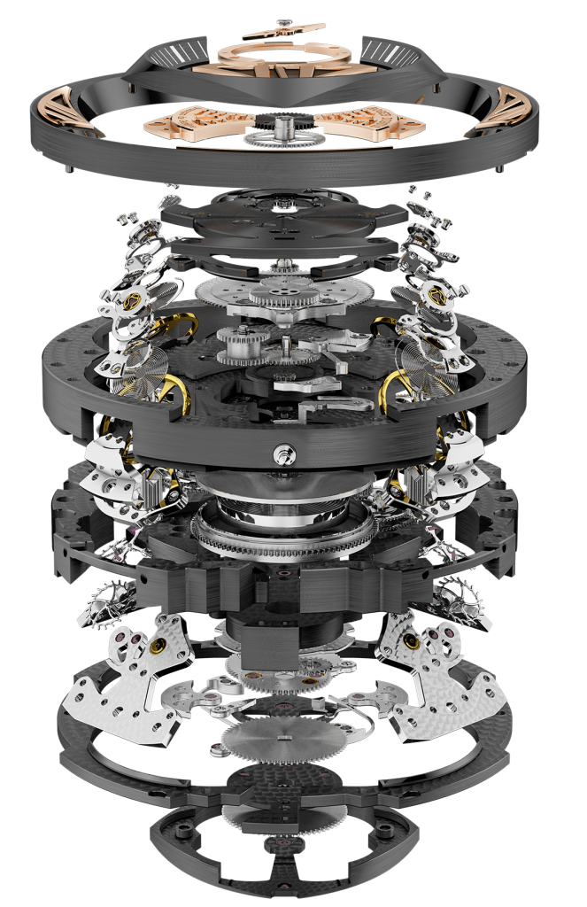 The RD101 caliber consists of 590 parts. 