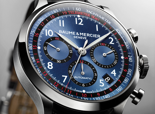 The newest blue-dialed Capeland Chronograph from Baume & Mercier will have everyone watching your wrist. 
