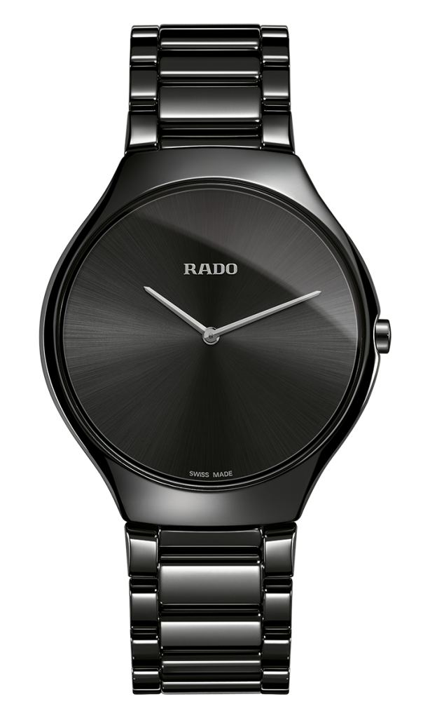 Rado was one of the first brands to work with high-tech ceramic for its watches, such as this recently released Rado True Thinline watch. 