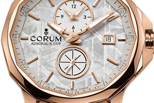 corum-admirals-cup-legend-42-meteorite-dual-time-watch-dial Corum Admiral's Cup Legend 42 Meteorite Dual Time watch