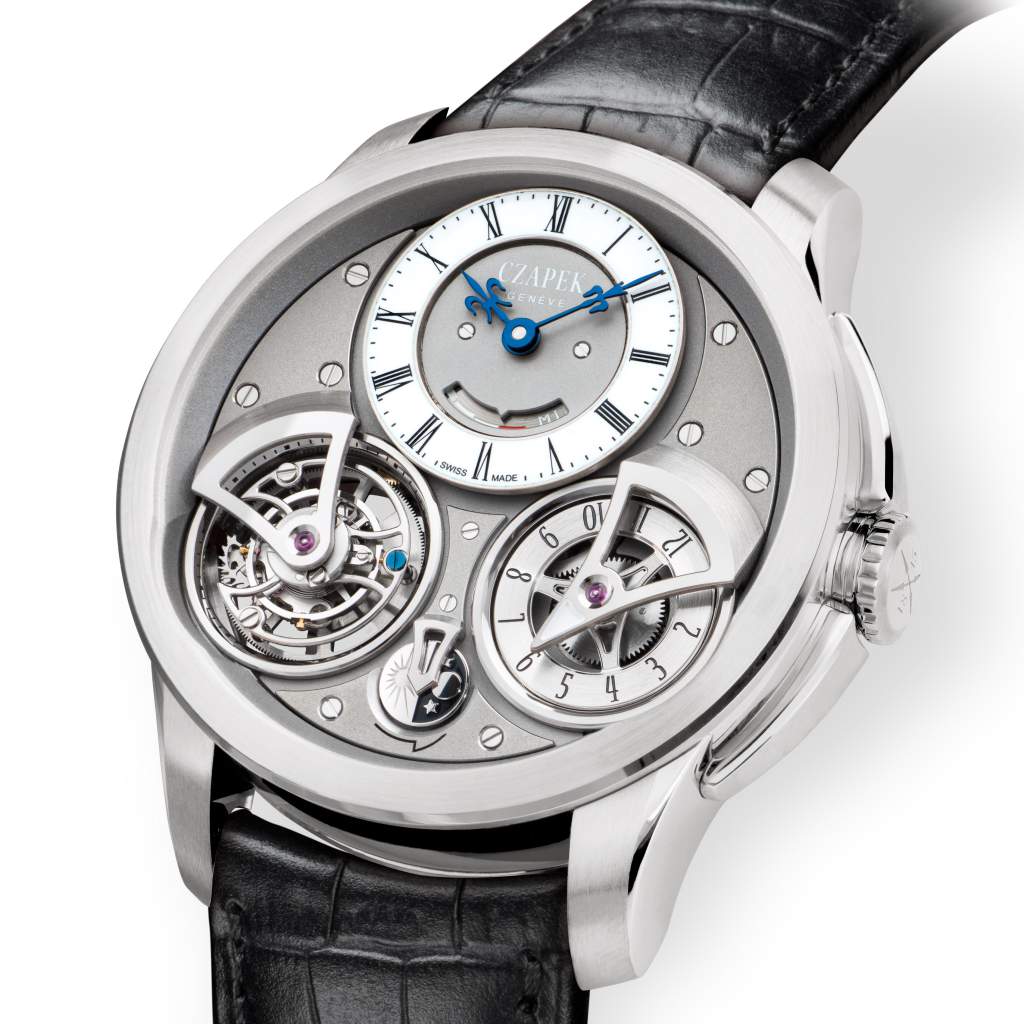 Chapek Geneve's Place Vendome Tourbillon Suspended "Ice et ailleurs" watch in plaitnum. 