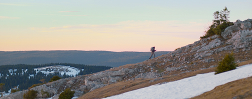 Photographer Dan Holdsworth in the Vallee de Joux. 