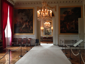 The long hallway seen her was the dining room (complete with trap door beneath the rug built so the servants in the kitchen below could set the table and then send the table up to the dining room). 