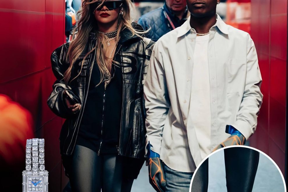 Rihanna at the Las Vegas F1 Grand Prix 2023 sporting a Jacob & Co. diamond watch as an anklet. Rihanna at the Las Vegas F1 Grand Prix 2023