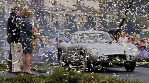 1954 Ferrari 375 MM Scaglietti Coupe, owned by Jon Shirley won the best of show at the 2014 Pebble Beach Concours d'Elegance on Sunday afternoon. Photo c:  Peter DaSilva / For the Times