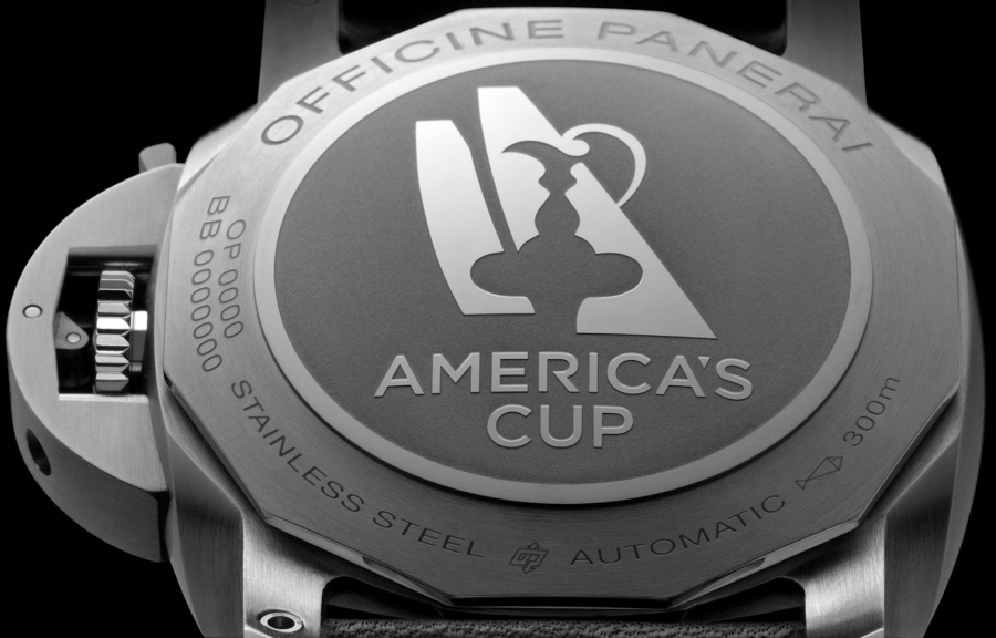 The caseback of the Panerai America's Cup watches are engraved. 