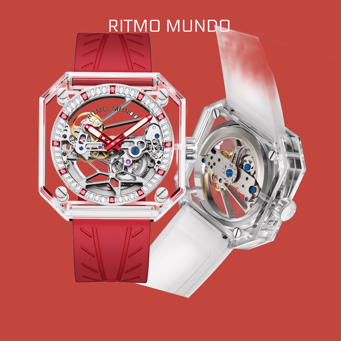 Ritmo Mundo Pegasus glass watch 