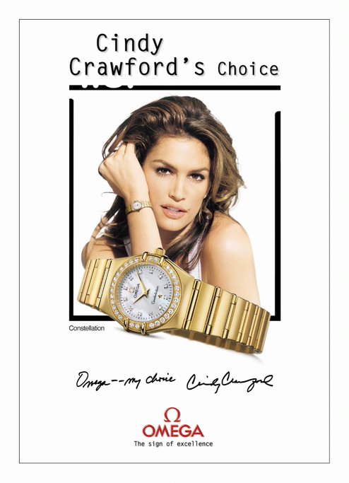 orignal Cindy Crawford, Omega campaign