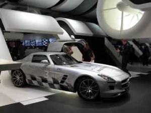 Elaborate exhibit spaces are created at SIHH that reflect the dynamic of the brand. Such is the  case with the IWC booth this year that recalls the partnership with AMG Petronas.