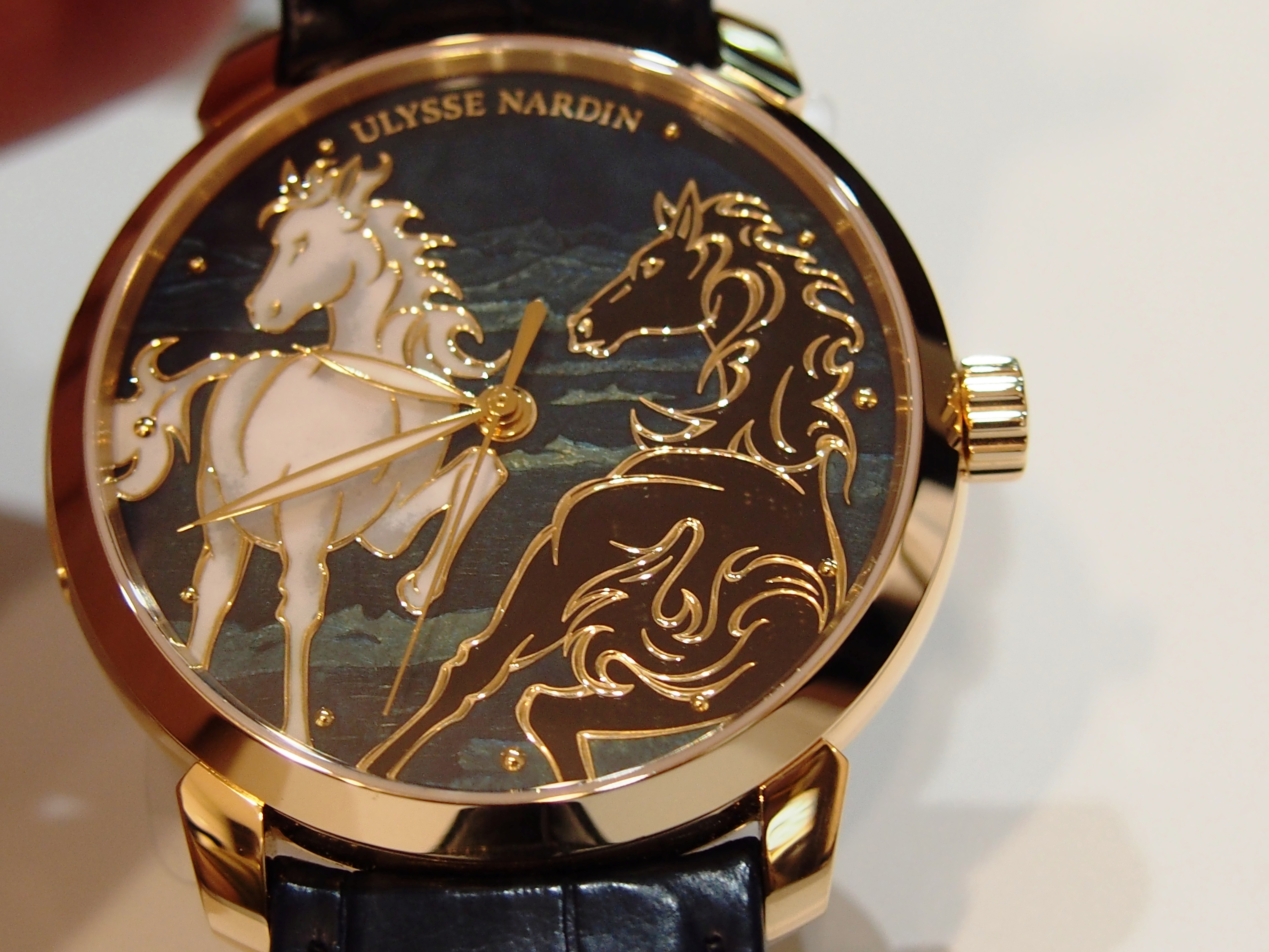 The Ulysse Nardin Classico Horse features an individually hand-enameled dial. 