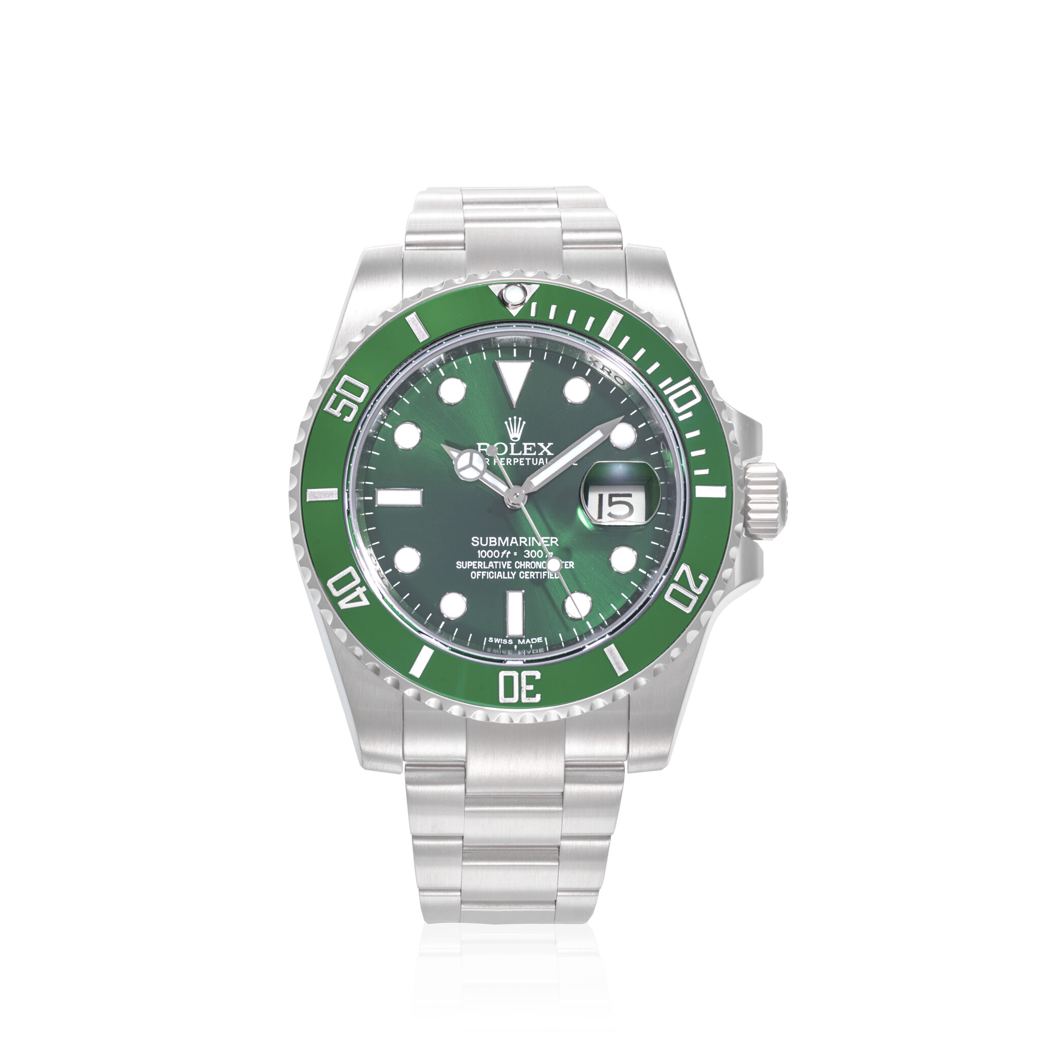 Bonhams is auctioning 11 never-worn Rolex Submariner "Hulk" watches this week on line. 