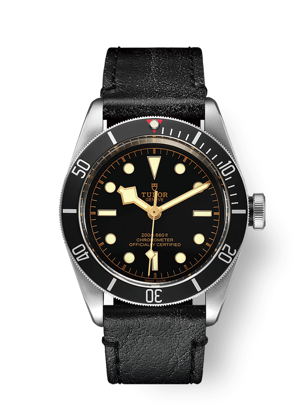 Tudor Black Bay watches are COSC-certified chronometers and are water resistant to 200 meters.