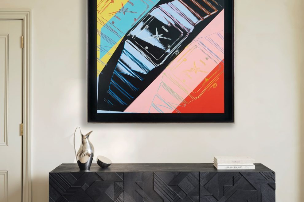 Halcyon Gallery in London unveils exhibit of Andy Warhol. In "Beyond the Brand" a Rado Anatom watch is the subject of one of his canvas paintings.